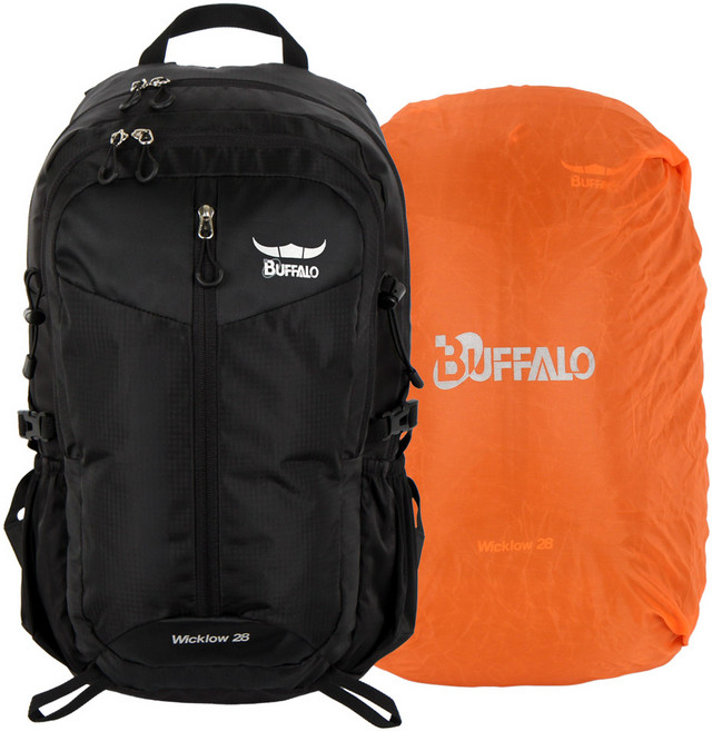 韓國 BUFFALO Weclo 登山揹包 28L 附防水罩, 黑色