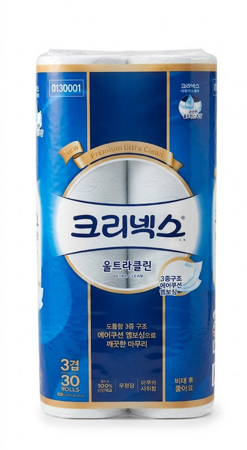 Kleenex 三層極致潔淨捲筒衛生紙, 27m, 30捲, 1袋