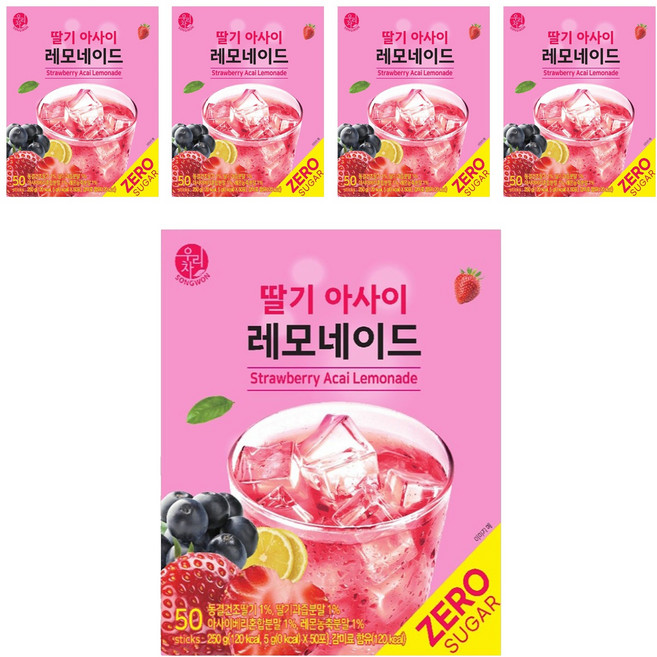 SONGWON 草莓巴西莓檸檬水, 5g, 50入, 5個