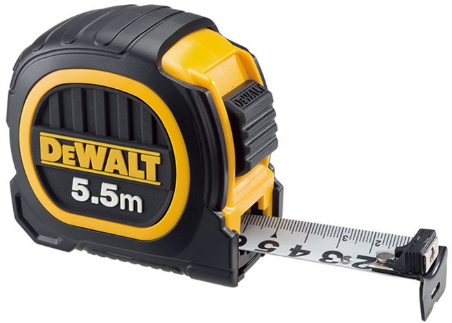 DEWALT 得偉 台灣公司貨 專業橡膠包覆捲尺 DWHT36161L 5.5m x 25mm, 1個