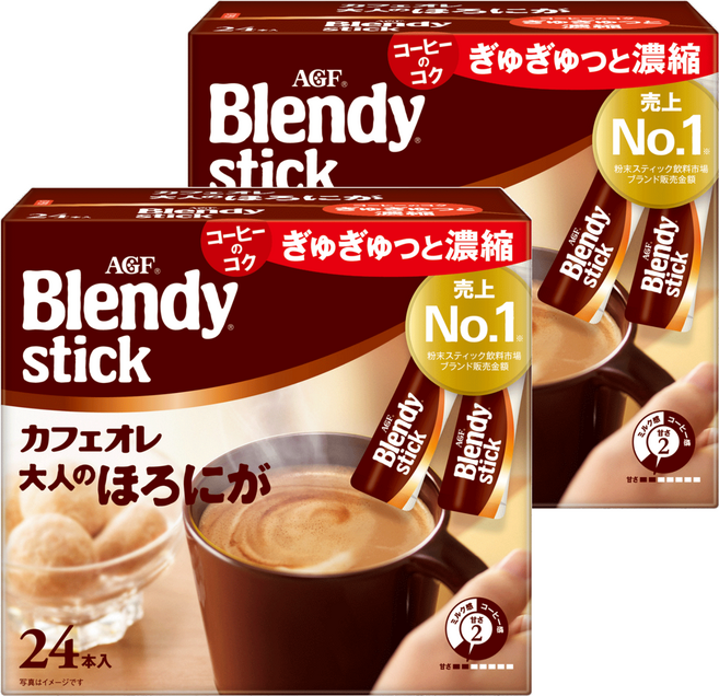 AGF Blendy 大人系微苦咖啡歐雷風味即溶飲品, 7.5g, 24條, 2盒