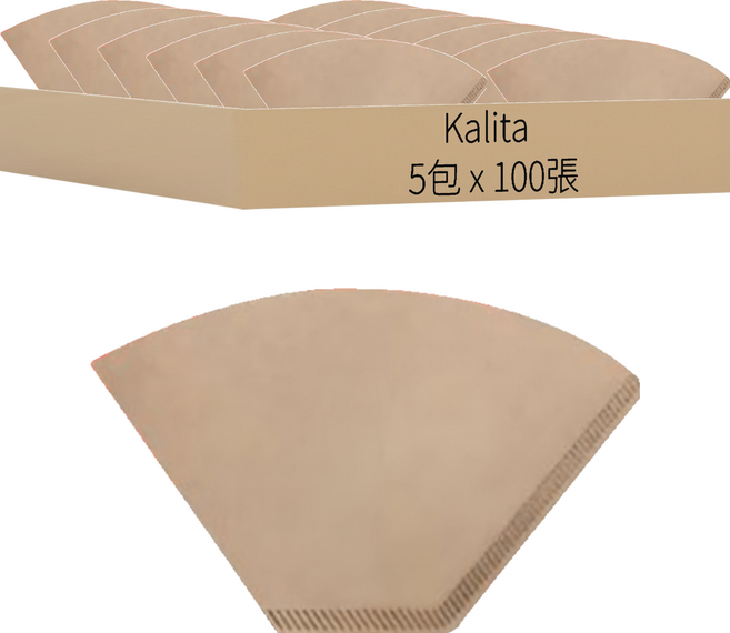kalita 日本製 102 無漂白 咖啡濾紙 2-4人份 100張 5包