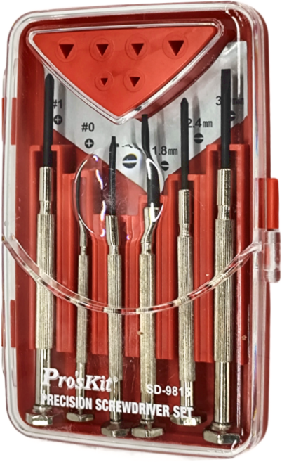 Pro'sKit 寶工 精密起子6支組 SD-9815 十字 0 + 1 + 一字 1.4mm + 1.8mm + 2.4mm + 3mm, 1組