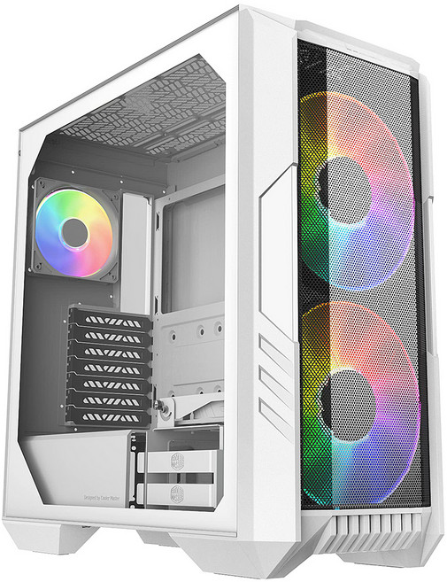 COOLER MASTER 酷碼 顯示卡專用可調整式風扇 支援USB 3.2 Gen 2 Type C 可拆式上蓋 20cm White 白色, HAF 500 ARGB, 1個