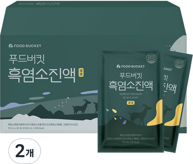 FOOD BUCKET 黑山羊萃取飲禮盒 30包入, 2.1L, 2個