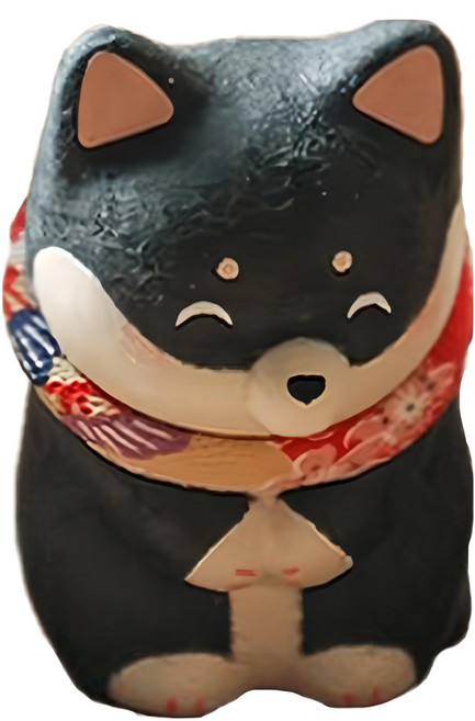 RYUKODO 龍虎堂 日本手工製和紙開運擺飾 彎腰柴犬, 紅色