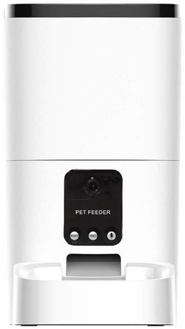 dudupet 寵物自動餵食器 視訊版, 6L, 白色 + 黑色, 1個