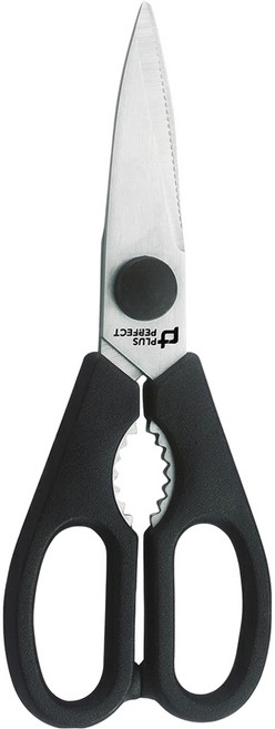 PLUS PERFECT 理想 可拆式廚房剪刀 黑色 + 銀色 1支 20 x 7.5cm