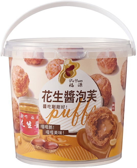 新竹福源 花生菠蘿泡芙, 210g, 1罐