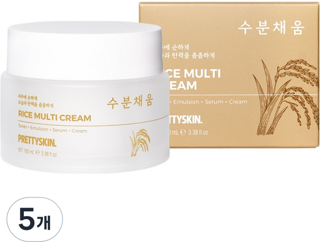 PRETTYSKIN. 米糠多效乳霜, 5個, 100ml