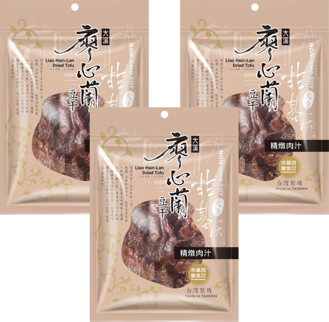 大溪廖心蘭豆干 非基改 精燉肉汁, 110g, 3包