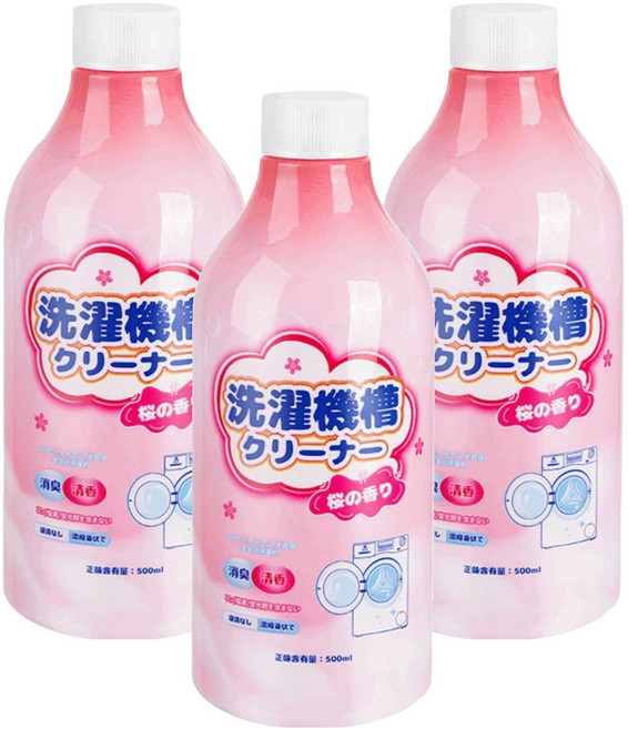 CEETOON 洗衣機槽清潔液 櫻花香 500ml, 3瓶
