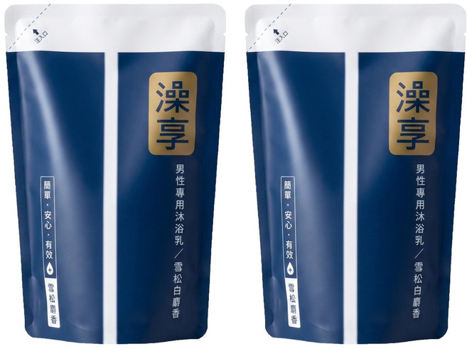 澡享 男性專用沐浴乳補充包 雪松白麝香, 650g, 2包