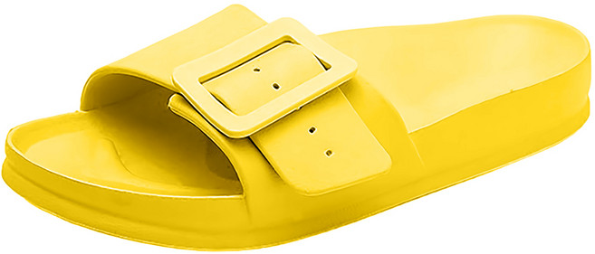 大排扣軟底防臭防滑耐磨拖鞋, 360mm, 黃色