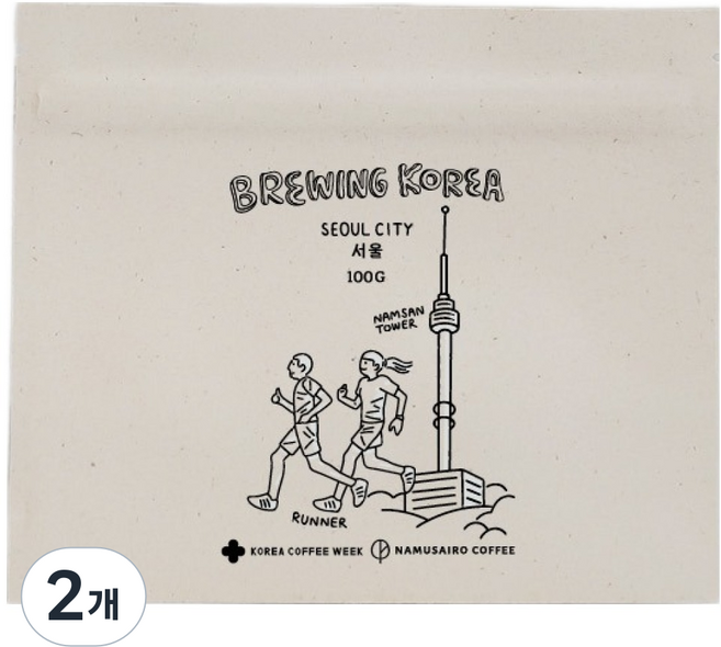 NAMUSAIRO Brewing Korea 咖啡豆 原豆 首爾, 100g, 2個