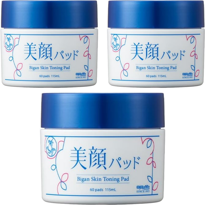 MEISHOKU 明色 美顏毛孔收斂爽膚棉 115ml, 60片, 3罐