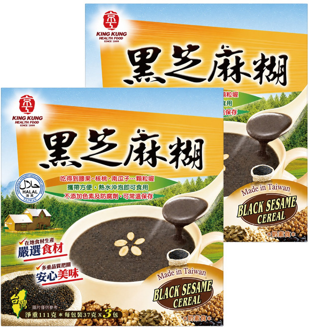 京工 黑芝麻糊, 37g, 3包, 2盒