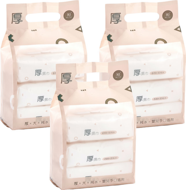 KU.KU Duckbill 酷咕鴨 KUKU PLUS EDI 超純水嬰兒手口厚濕巾, 9套, 80張, 5g