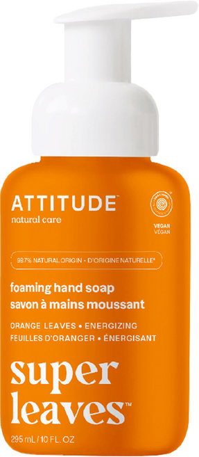 ATTITUDE 艾特優 Super leaves 泡沫洗手乳 橙葉, 295ml, 1瓶
