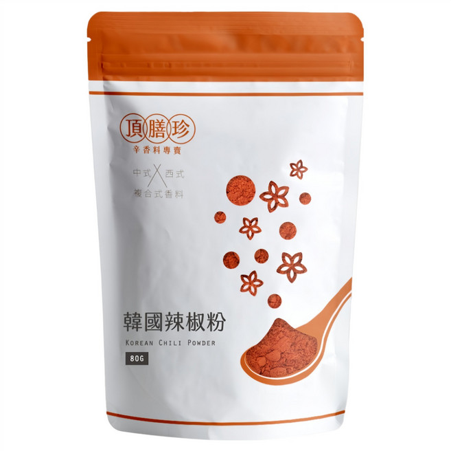 頂膳珍 韓國辣椒粉, 80g, 1包