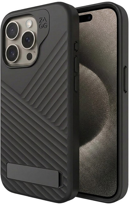 ZAGG 迪納利 手機 保護殼 手機殼 iPhone 15 Pro 石墨烯 防摔 支架 磁吸 黑色