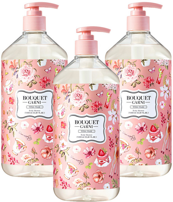 BOUQUET GARNI 香氛沐浴乳 白麝香, 1L, 3瓶