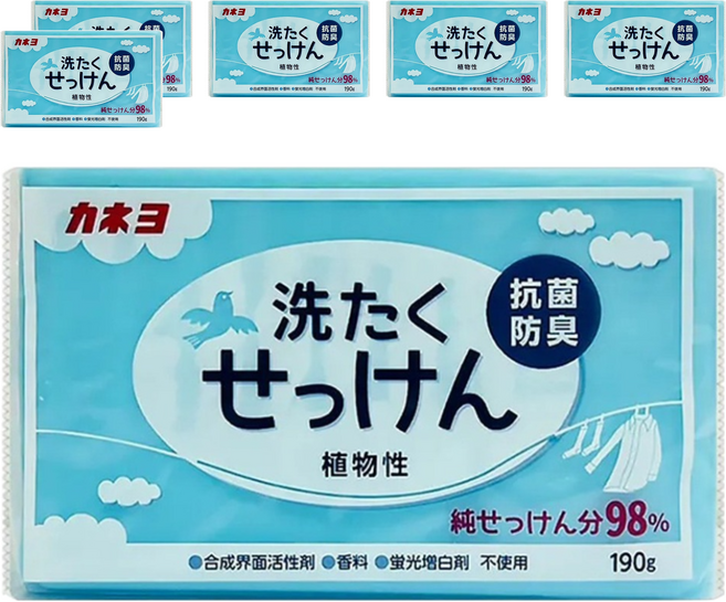 kaneyo 除臭抗菌洗衣皂, 190g, 6個