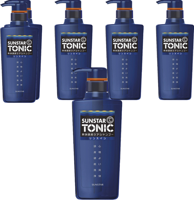 SUNSTAR 三詩達 TONIC 本體 藍色清爽 頭皮二合一洗髮精, 460ml, 6瓶