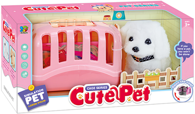 PLAYFUL TOYS 頑玩具 寵物小狗 籠子 + 針筒 + 聽診器 + 狗, 多色, 1盒