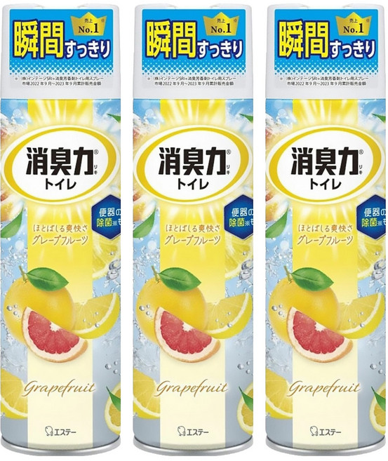 ST 雞仔牌 消臭力 馬桶瞬間消臭力除臭劑, 365ml, 3瓶, 葡萄柚香