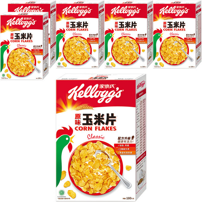 Kellogg's 家樂氏 CORN FLAKES 公雞玉米片 原味玉米片, 180g, 6盒