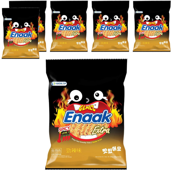 GEMEZ Enaak 韓式小雞麵 勁辣味, 84g, 6袋