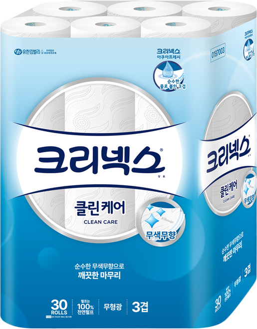 Kleenex 3層天然紙漿清潔護理衛生紙, 25m, 30捲, 1袋