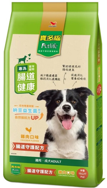 Petlife 寶多福 成犬專用 美食犬餐 乾飼料, 雞肉, 15kg, 1袋