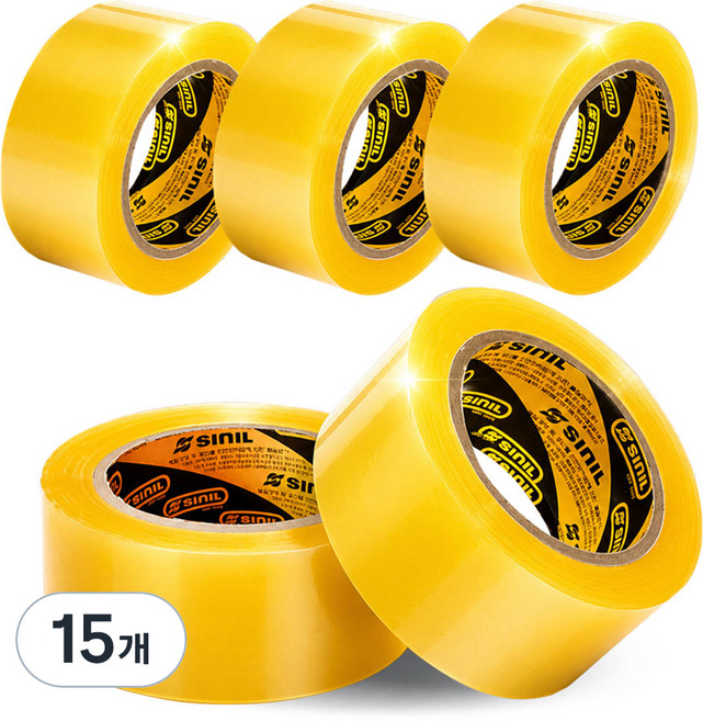 Sinil Tape 封箱膠帶 寬48mm x 長40m x 厚0.57mm, 透明, 15個