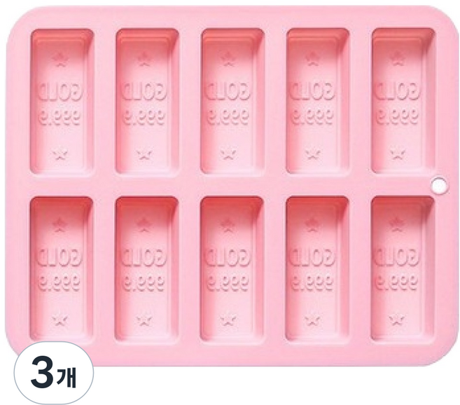 E Home Baking 金條矽膠模具 10格, 3個, 隨機出貨