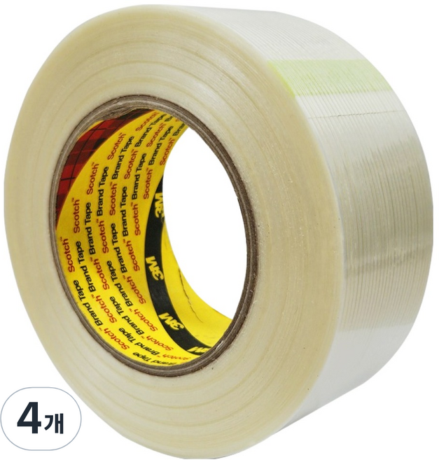 3M Scotch 3M 纖維膠帶 透明 48mm x 55m, 4個