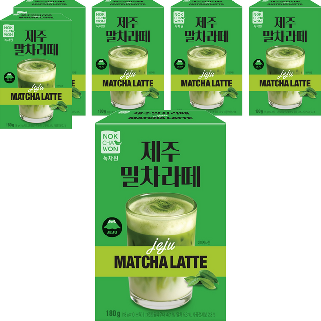 NOKCHAWON 綠茶園 濟州抹茶拿鐵沖泡粉, 18g, 10條, 6盒