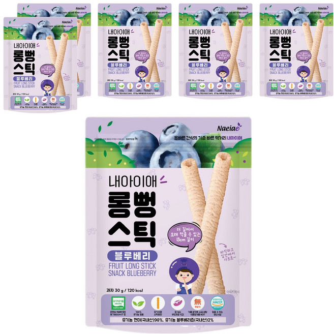 Naeiae 嬰幼兒米棒, 藍莓, 30g, 6包