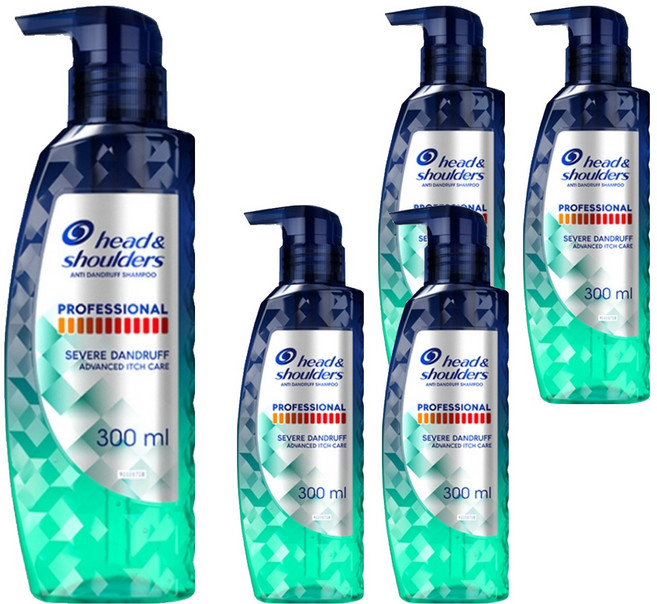 head&shoulders 海倫仙度絲 專業止癢頭皮護理洗髮精, 300ml, 5個