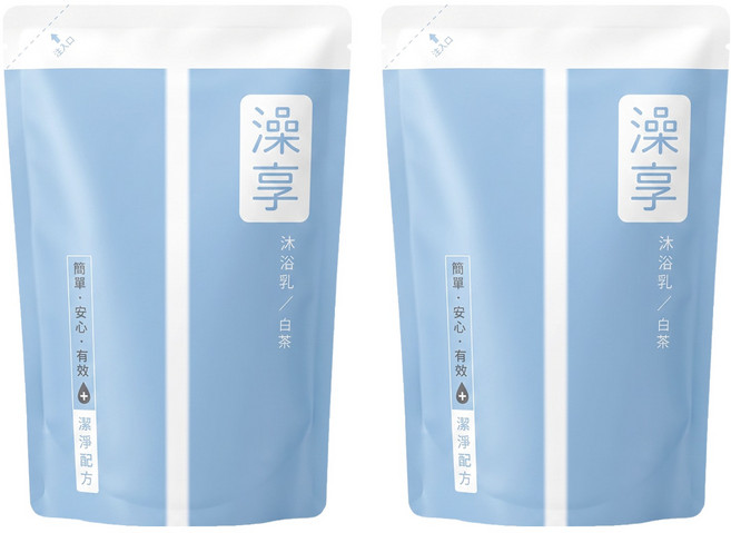 澡享 沐浴乳補充包 白茶, 650g, 2包