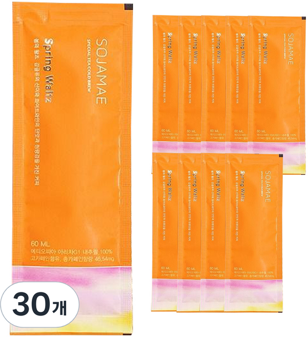 SOJAMAE 冷萃咖啡液隨身包 春天圓舞曲口味, 60ml, 30包, 1組
