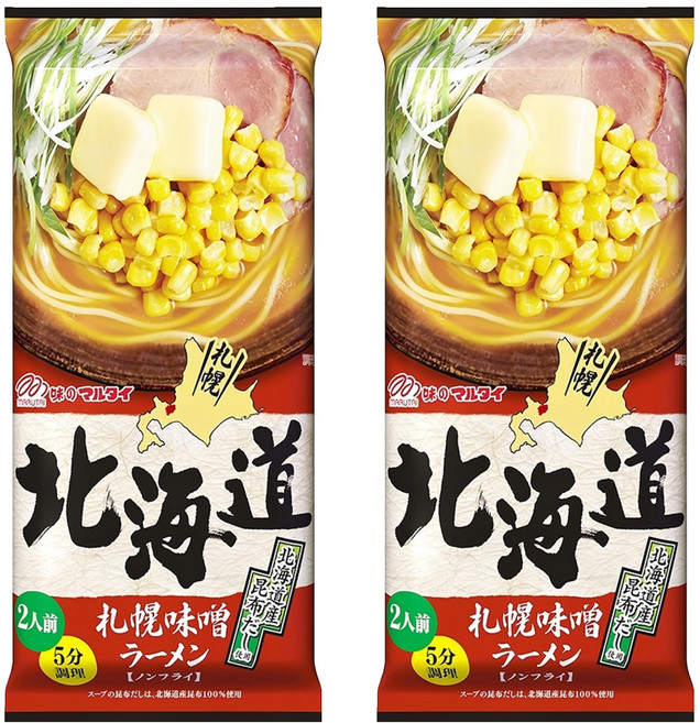 MARUTAI 丸太 北海道札幌味噌拉麵 2人份 216g, 2個