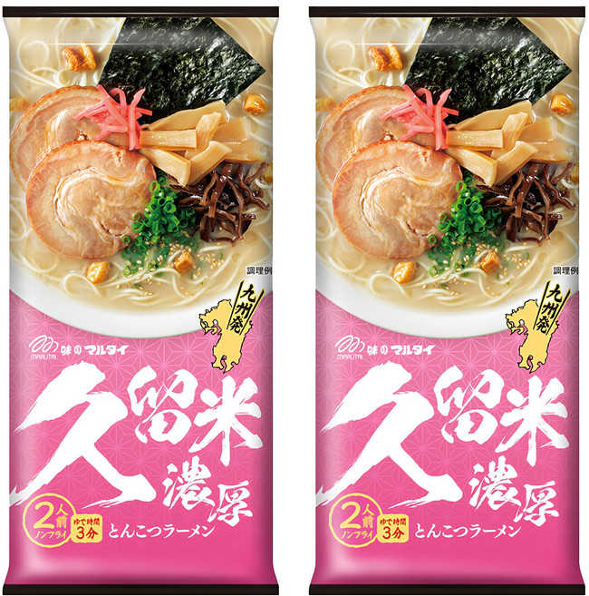 MARUTAI 丸太 久留米濃厚豚骨風味拉麵 2人份 194g, 2包