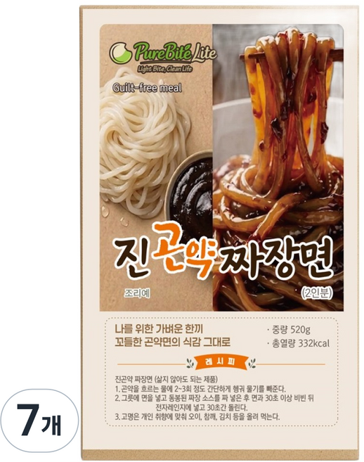pureBiteLite 即食料理包 真蒟蒻炸醬麵 2人份 520g, 7個