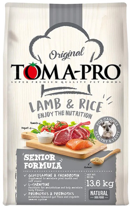 TOMA-PRO 優格 高齡犬 高纖低脂配方 乾飼料, 羊肉 + 米, 13.6kg, 1袋