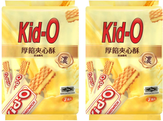 Kid-O 厚餡夾心酥 奶油風味, 91g, 2袋