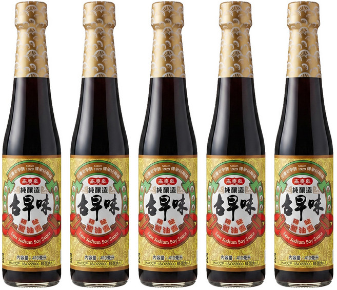 高慶泉 古早味薄鹽醬油露 釀造醬油, 410ml, 5瓶