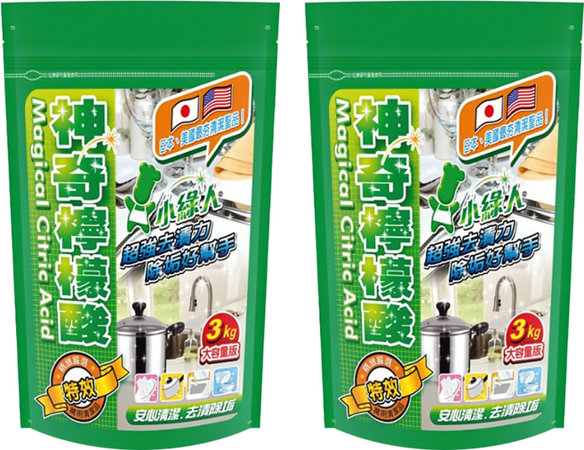 小綠人 神奇檸檬酸, 3kg, 2袋