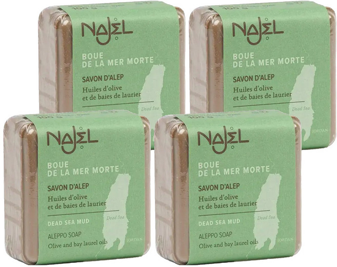NAJEL 台灣公司貨 阿勒坡手工古皂 死海泥, 100g, 4個